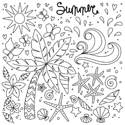 Free Summer Picture To Color In