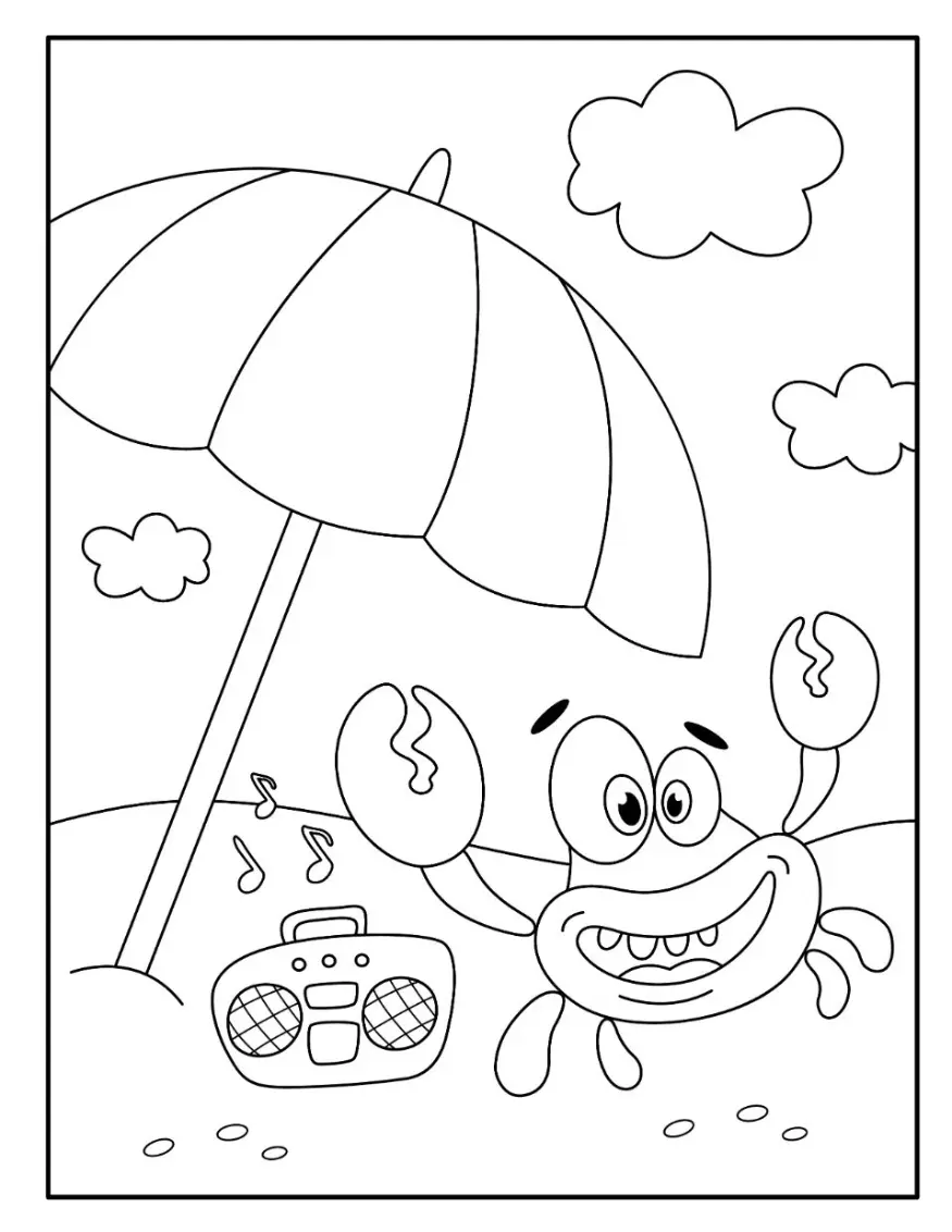 Free Summer Picture To Color In