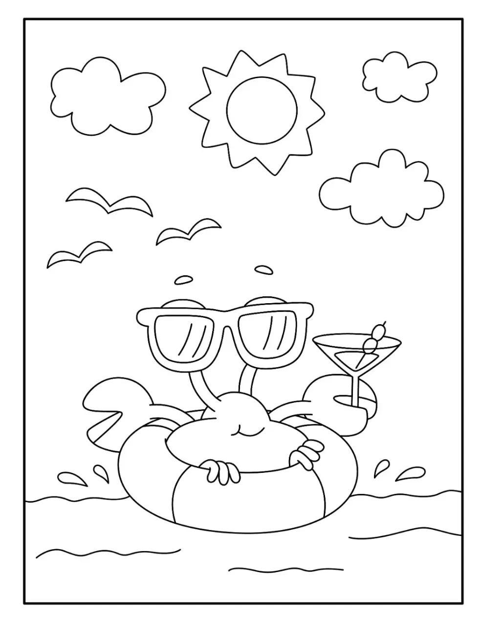 Free Summer Picture To Color In