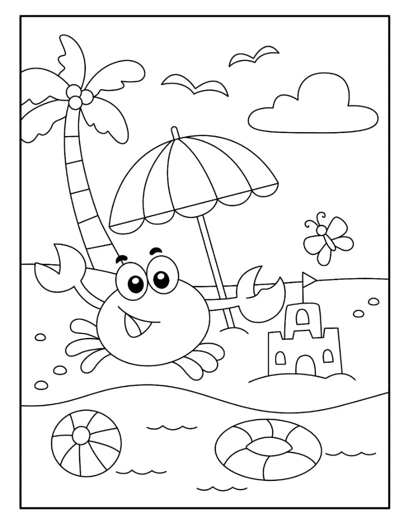 Free Summer Picture To Color In