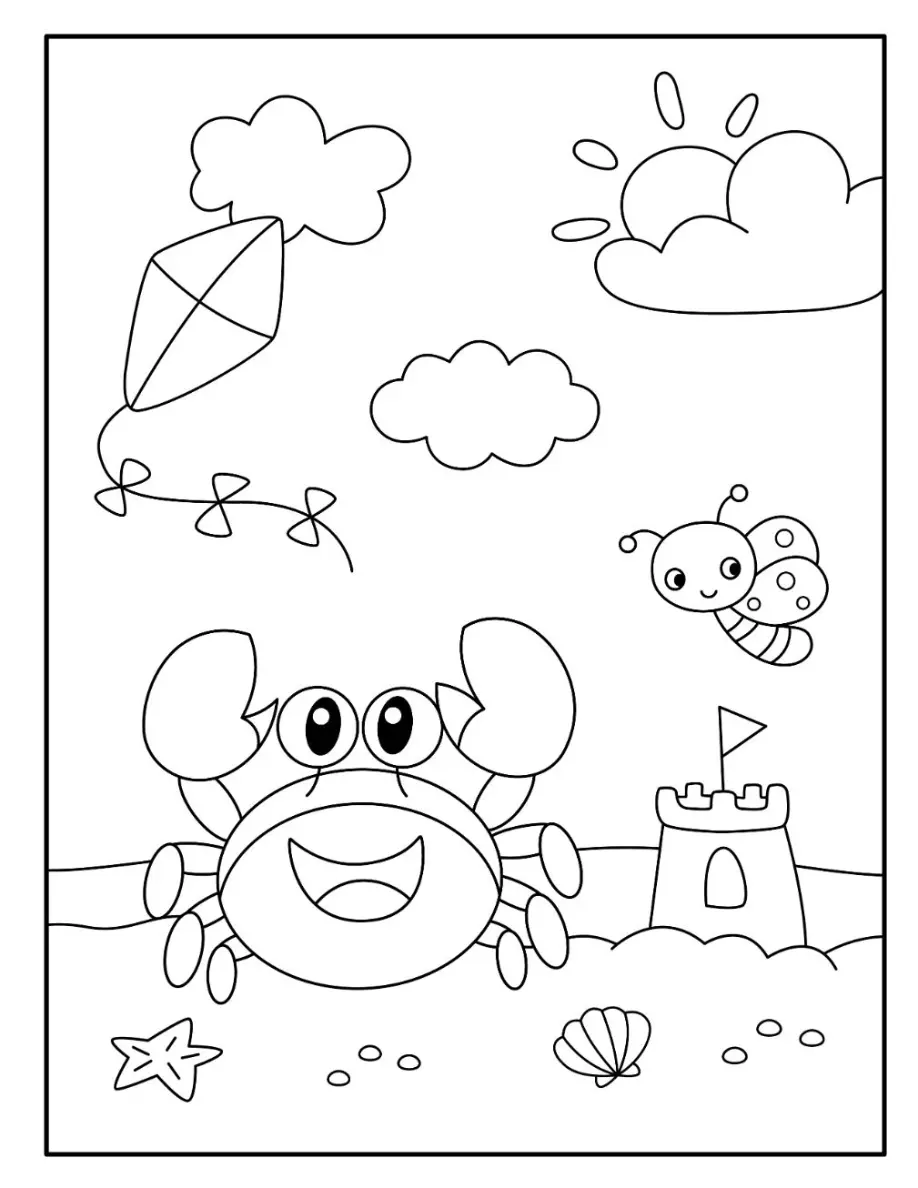 Free Summer Picture To Color In