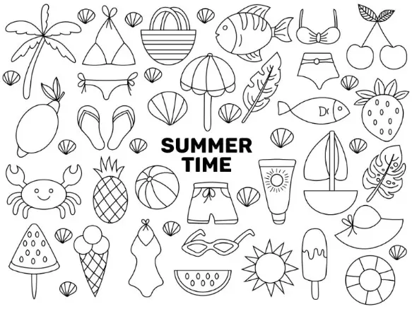 Free Summer Picture To Color In