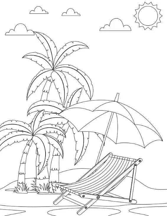 Free Summer Picture To Color In