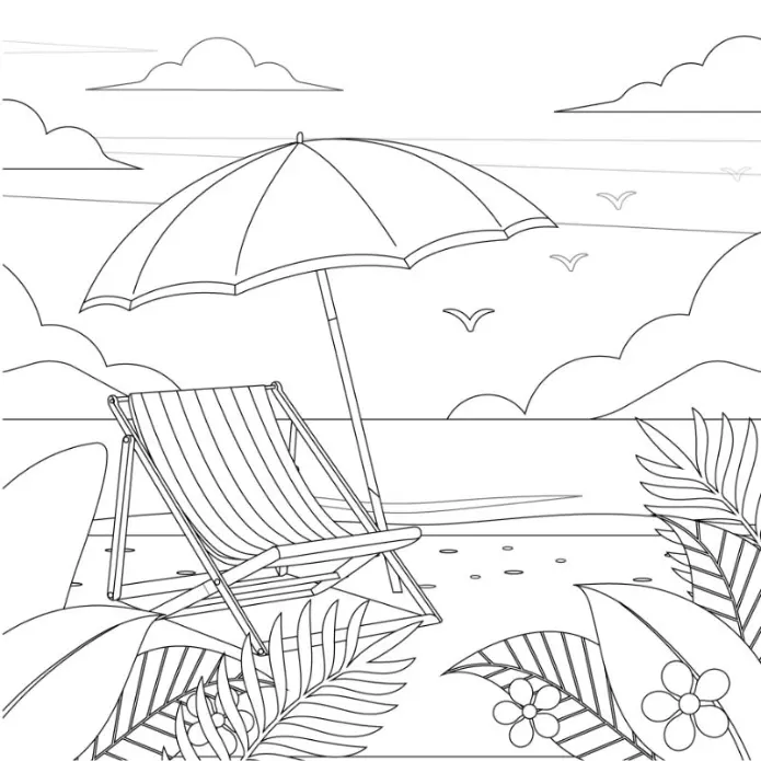 Free Summer Picture To Color In