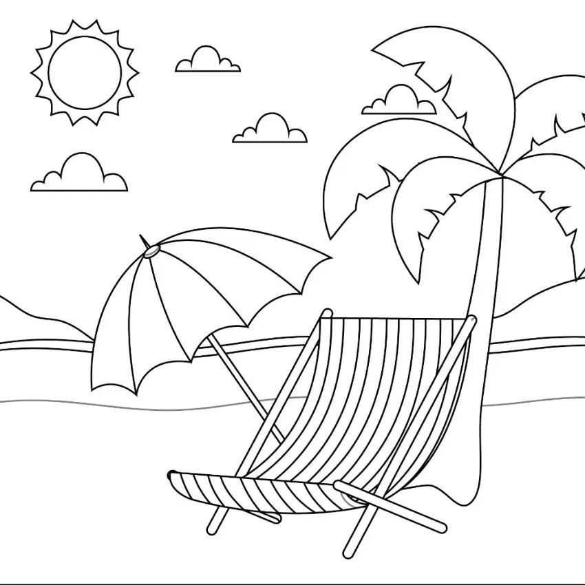 Free Summer Picture To Color In