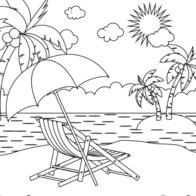 Free Summer Picture To Color In