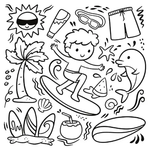 Free Summer Picture To Color In