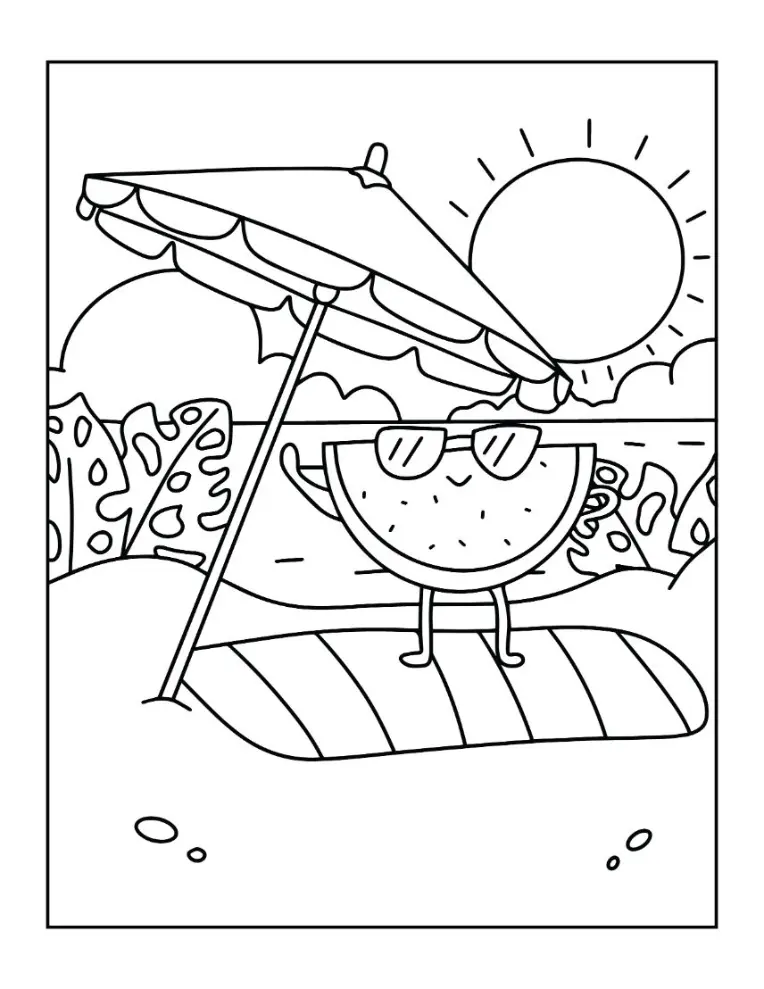 Free Summer Picture To Color In