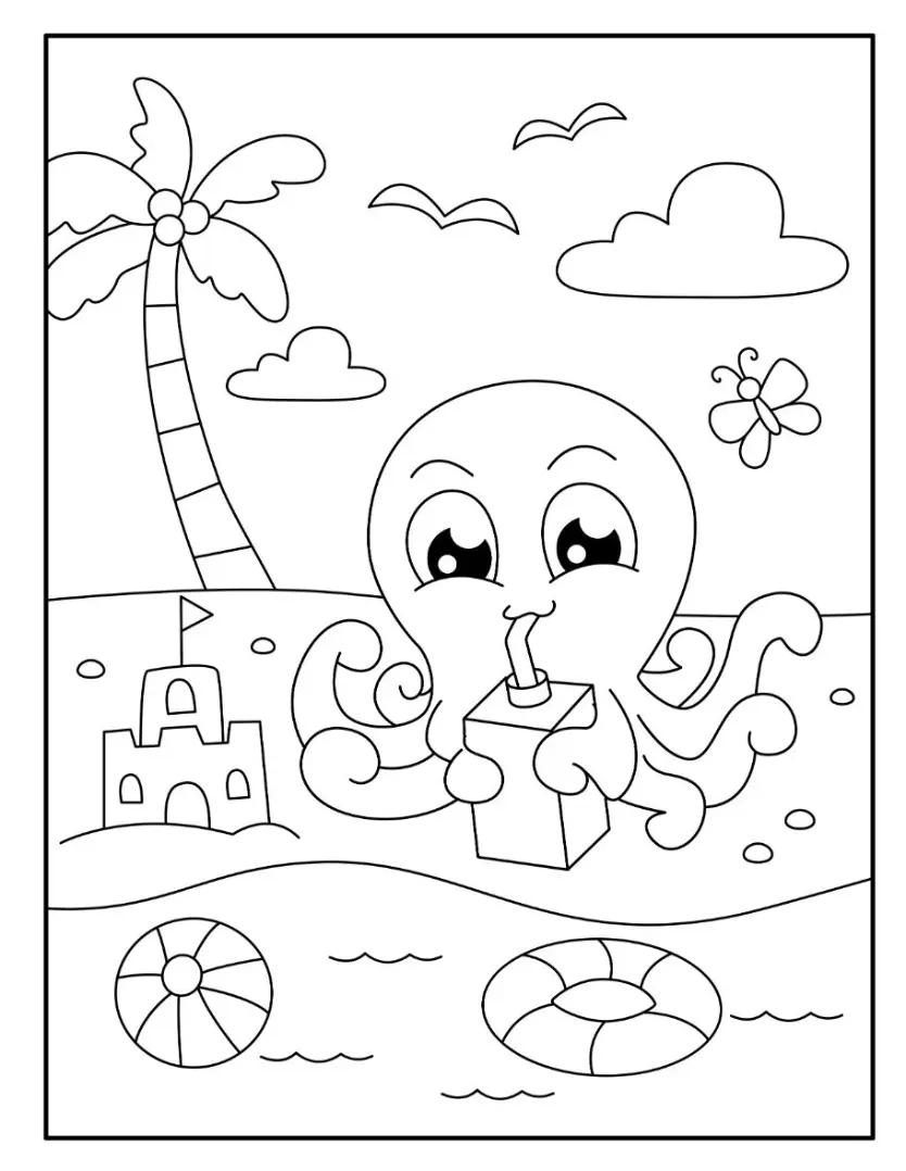 Free Summer Picture To Color In