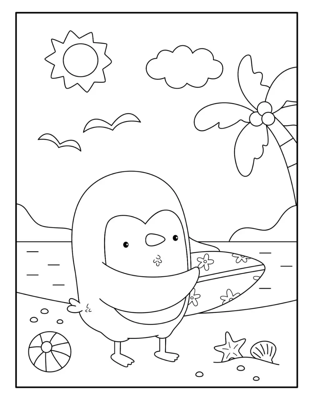 Free Summer Picture To Color In