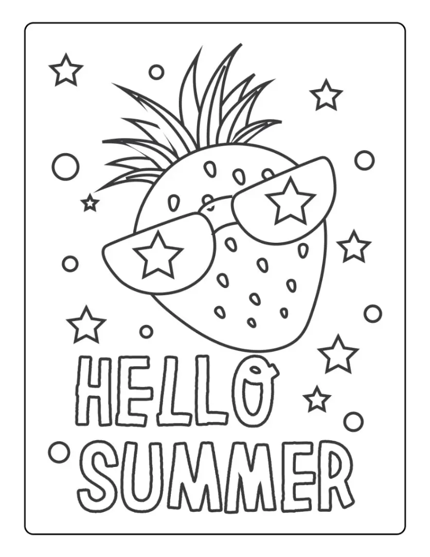 Free Summer Picture To Color In