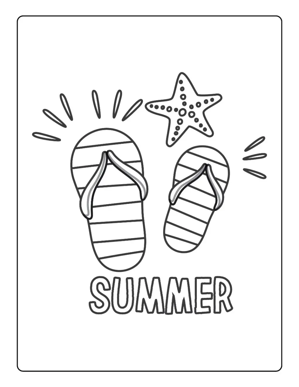 Free Summer Picture To Color In