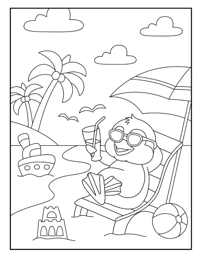 Free Summer Picture To Color In