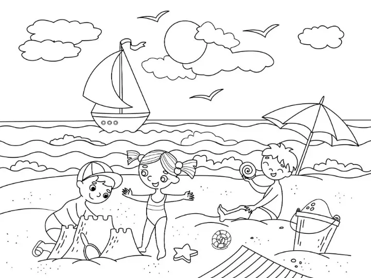 Free Summer Picture To Color In