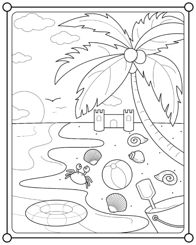 Free Summer Picture To Color In