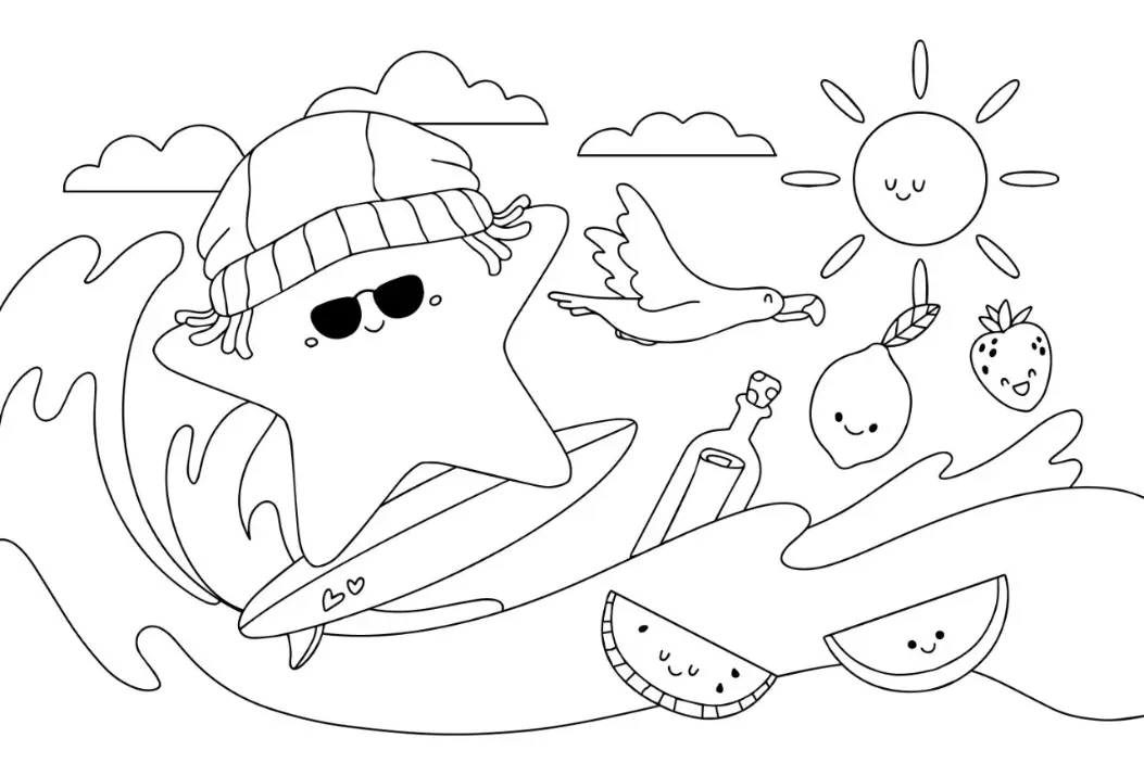 Free Summer Picture To Color In