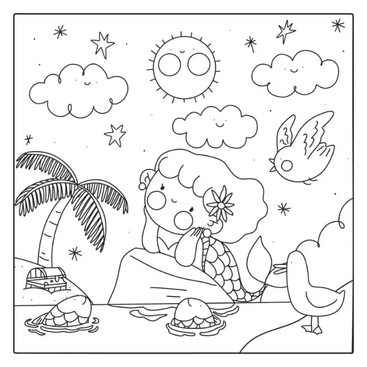 Free Summer Picture To Color In