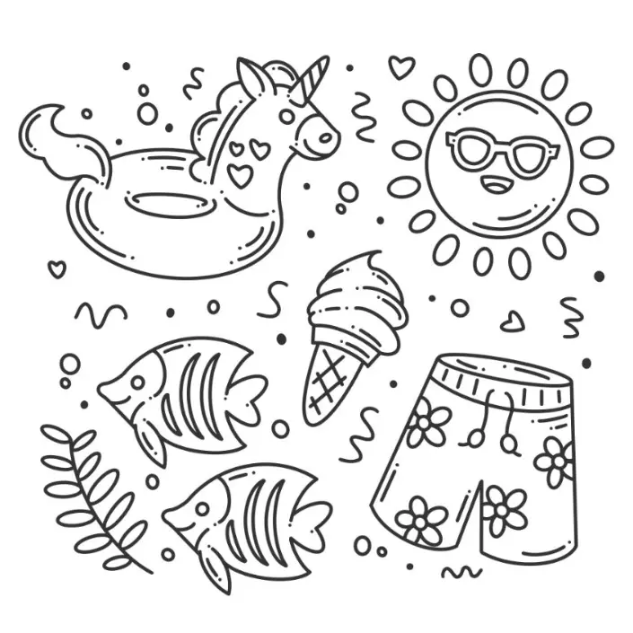 Free Summer Picture To Color In