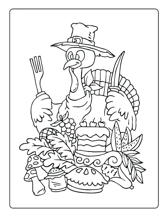 Free Thanksgiving Picture To Color In