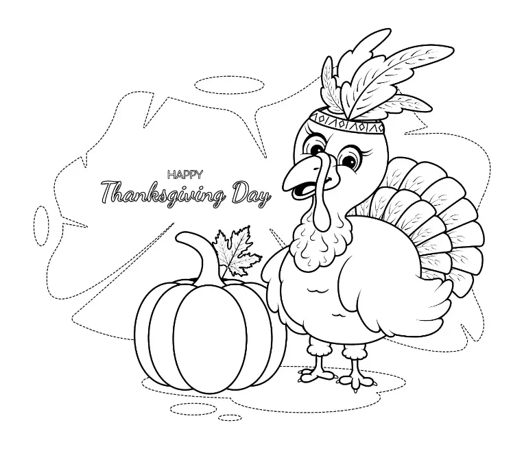 Free Thanksgiving Picture To Color In