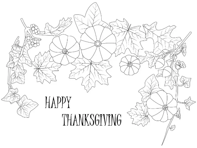 Free Thanksgiving Picture To Color In