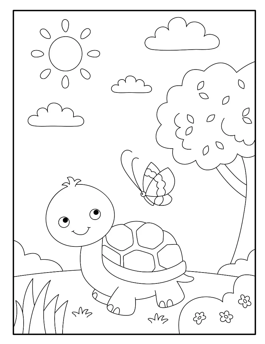 Free Turtle Picture To Color In