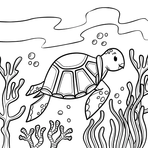 Free Turtle Picture To Color In