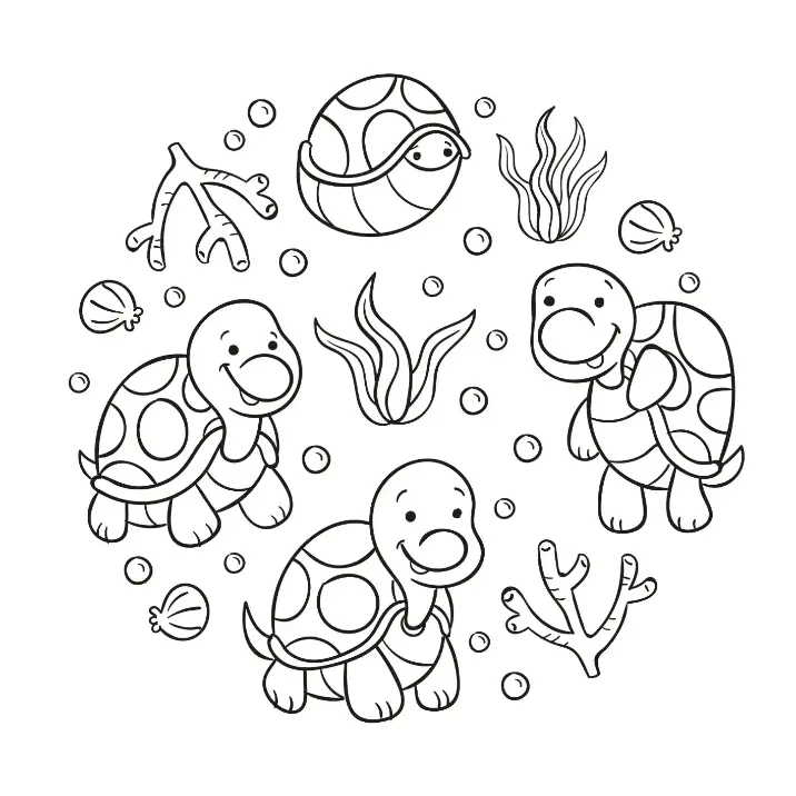 Free Turtle Picture To Color In