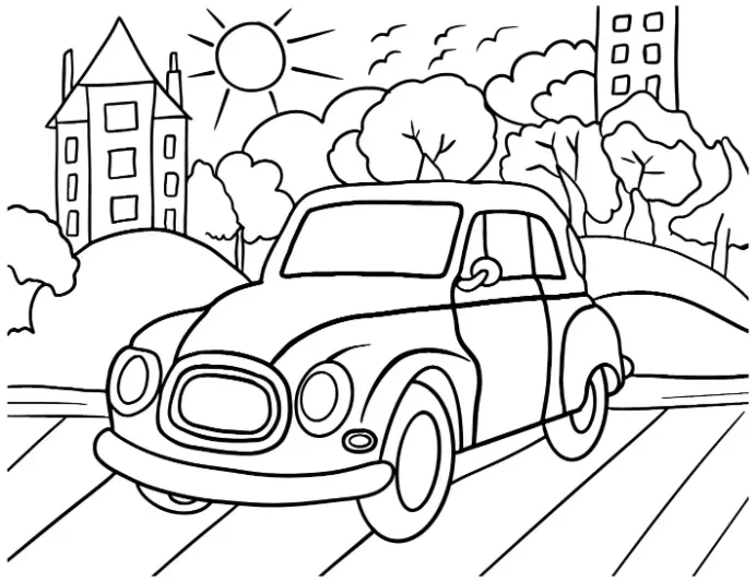 Free Vehicle Picture To Color In