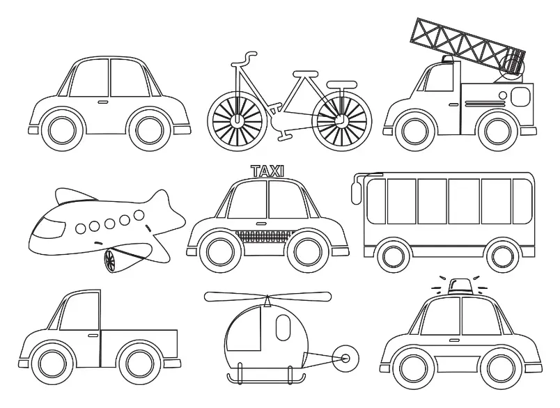 Free Vehicle Picture To Color In