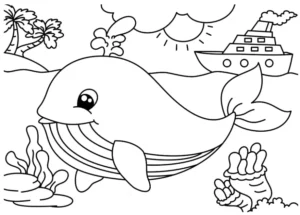 Free Whale Picture To Color In