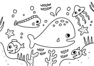 Free Whale Picture To Color In