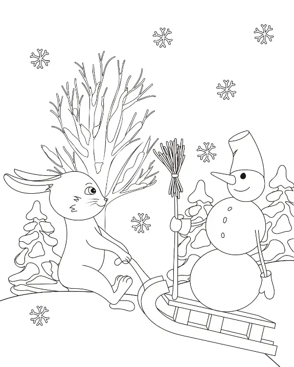 Free Winter Picture To Color In