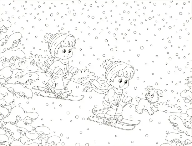 Free Winter Picture To Color In