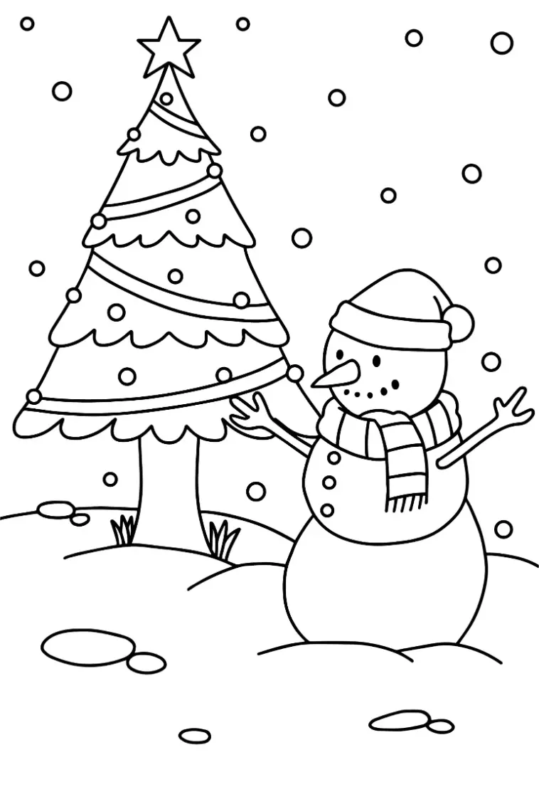 Free Winter Picture To Color In