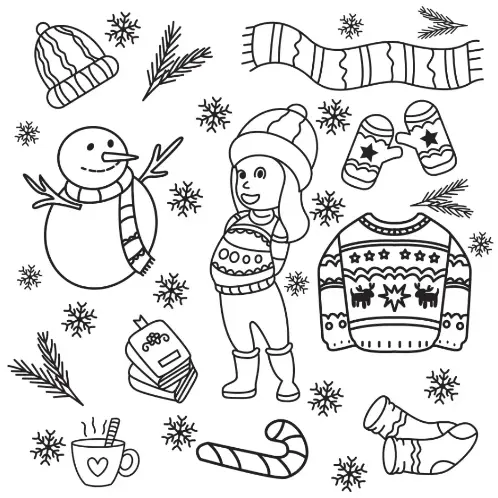 Free Winter Picture To Color In