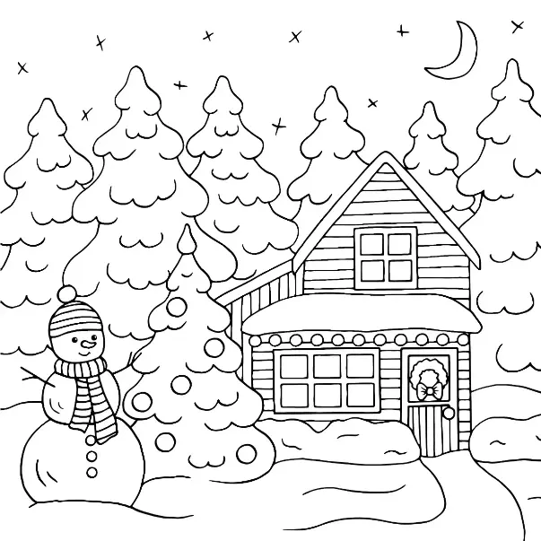 Free Winter Picture To Color In