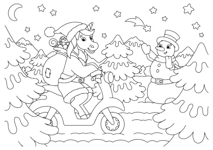 Free Winter Picture To Color In