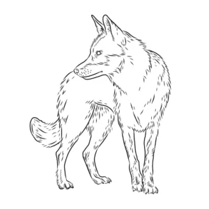 Free Wolf Picture To Color In