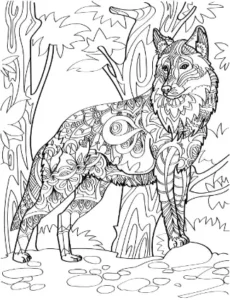 Free Wolf Picture To Color In