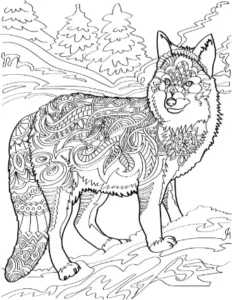 Free Wolf Picture To Color In