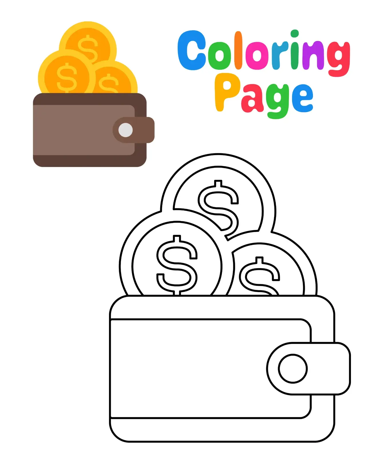 Free Money Picture To Color In