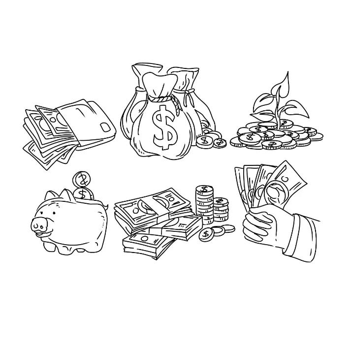 Free Money Picture To Color In