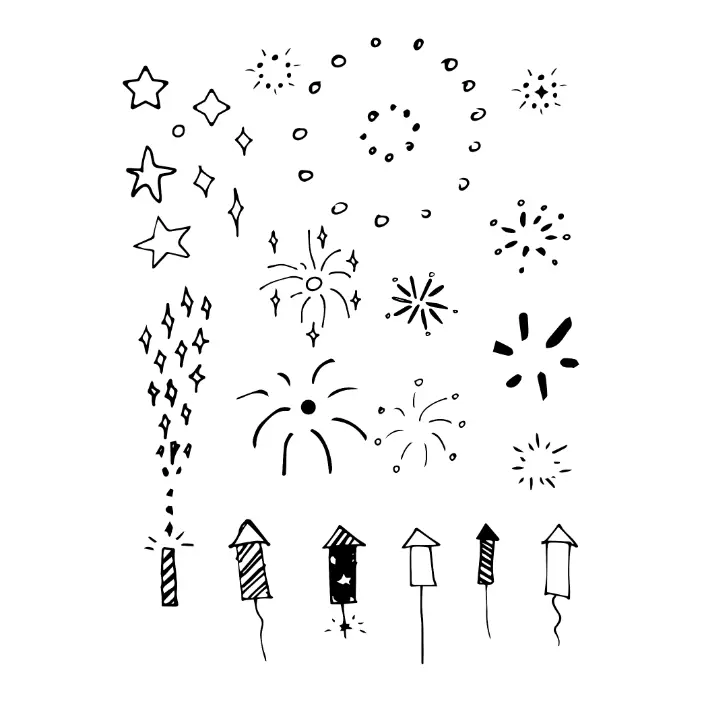 Free Firework Picture to color in