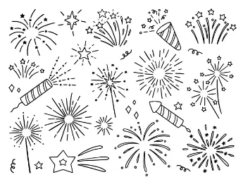 Free Firework Picture to color in