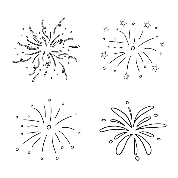 Free Firework Picture to color in