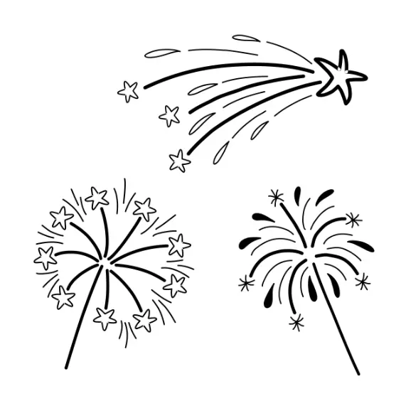 Free Firework Picture to color in