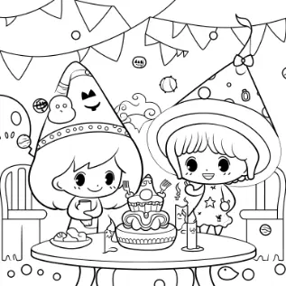 Free Party Picture to Color In