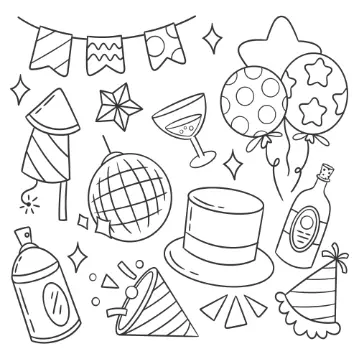 Free Party Picture to Color In