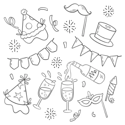 Free Party Picture to Color In